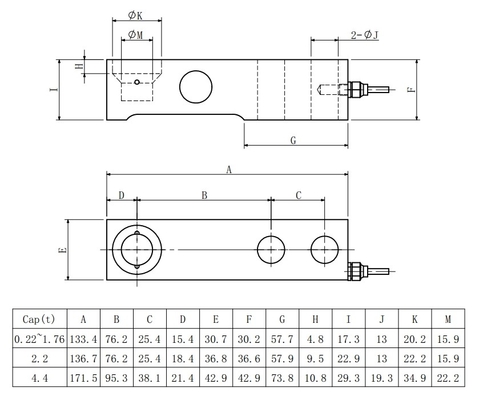 0.22t-4.4t Compression Load Cell Sensor 350 Ohm Stainless Steel Stress Sensors